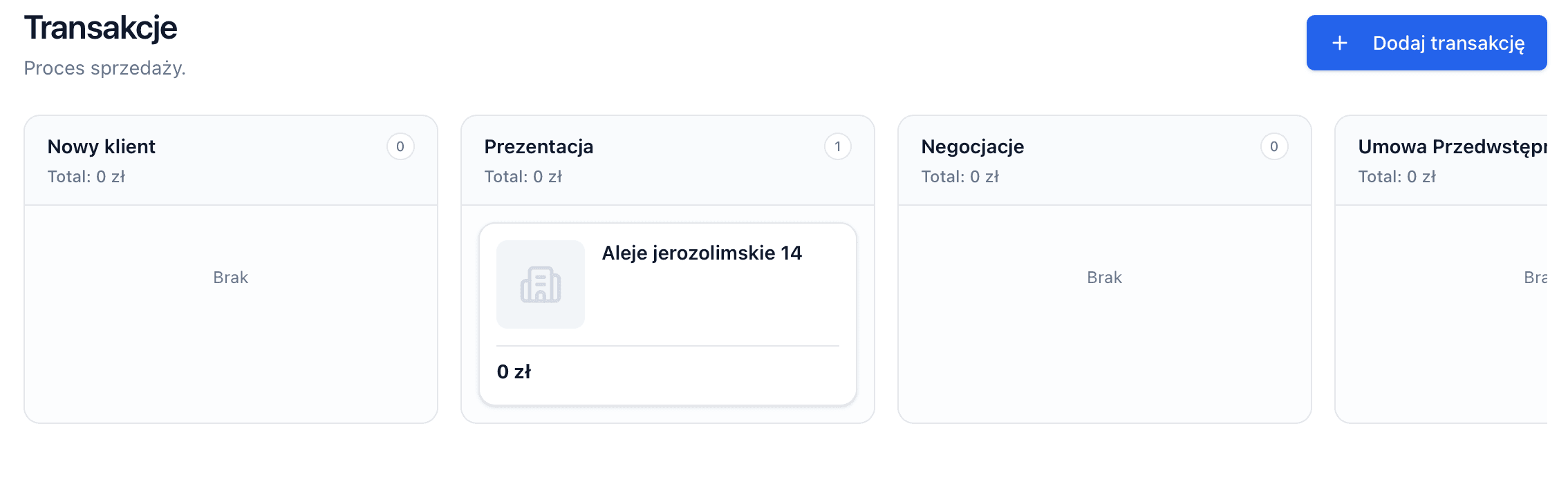 Widok tablicy pipeline